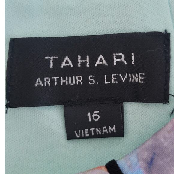 Tahari Arthur S. Levine Dress Womens 16 Colorful Floral Bodycon Sleeveless Dress - Picture 9 of 11